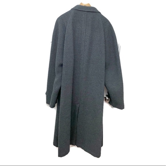 Vintage Harris Tweed 100% Wool Over Coat / Topcoat Long, Grey Blue, XXL - Picture 2 of 16